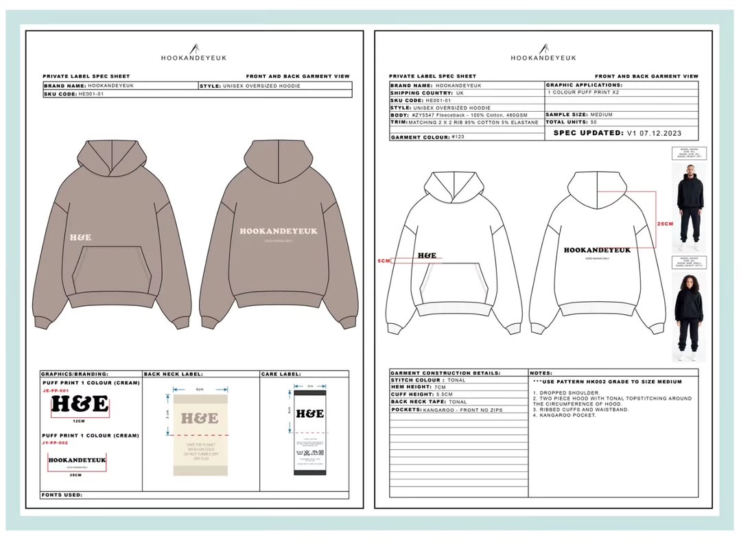 Designing / Techpack