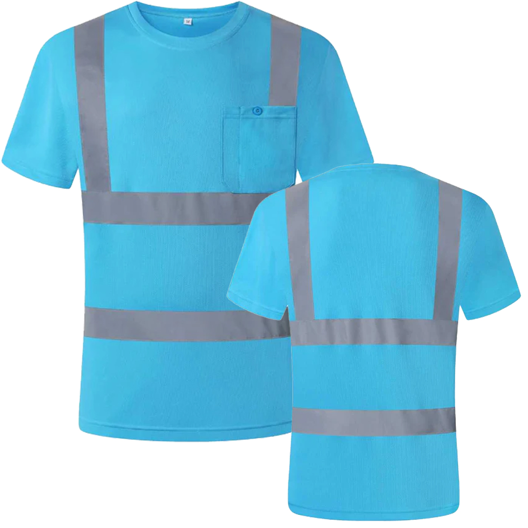 Hi-Vis Reflective Safety Shirt Short Sleeve, Crew Neck